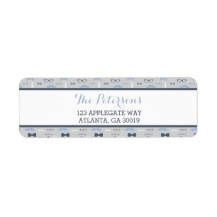 Little Man Return Address Label, Blue and Grey Label