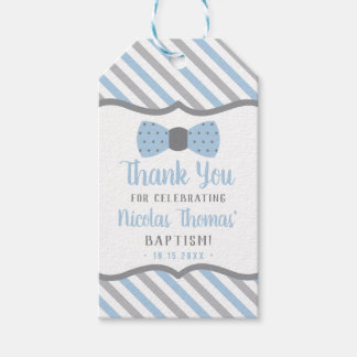 Little Man Thank You Tag, Baby Blue, Grey, Baptism Gift Tags