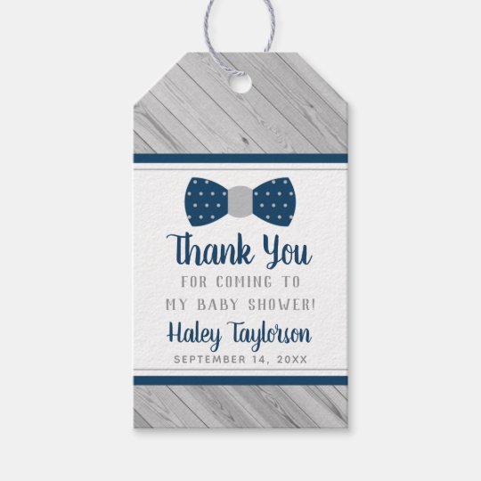 Little Man Thank You Tag Blue Grey Bow Tie Gift Tags Zazzle Co Uk