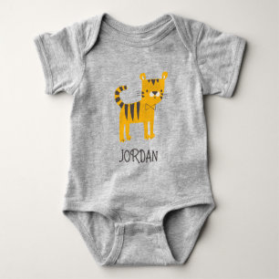 Little Man   Tiger Bow Tie Baby Bodysuit