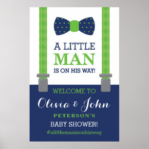 Little Man Welcome Sign Poster, Baby Shower