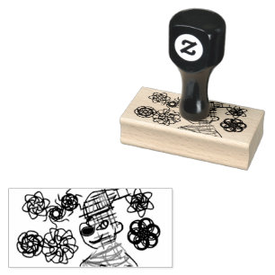 Little man winter  rubber stamp