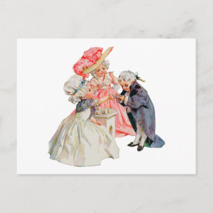 Little Martha Washington's Tea Party Invitation Postcard