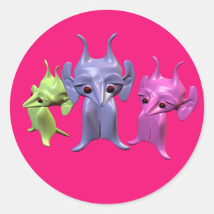 Little Martians Classic Round Sticker