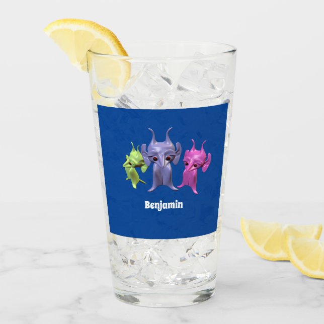 Little Martians, personalised for children. Glass (Front Ice)