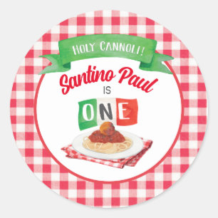 Little MEATBALL 1st BIRTHDAY  Classic Round Sticker