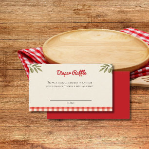 Little Meatball Baby Shower Diaper Raffle Card