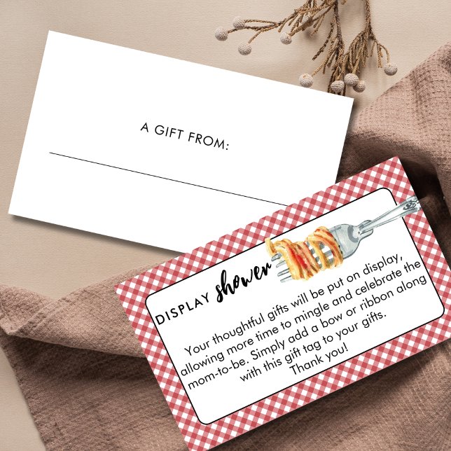 Little Meatball Display Shower Italian Baby Shower Enclosure Card (Creator Uploaded)