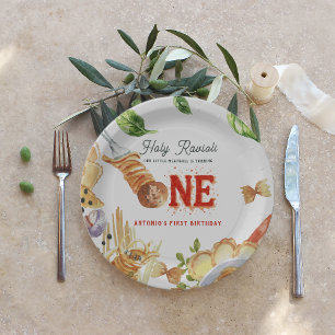 Little Meatball   Holy Ravioli First Birthday Paper Plate