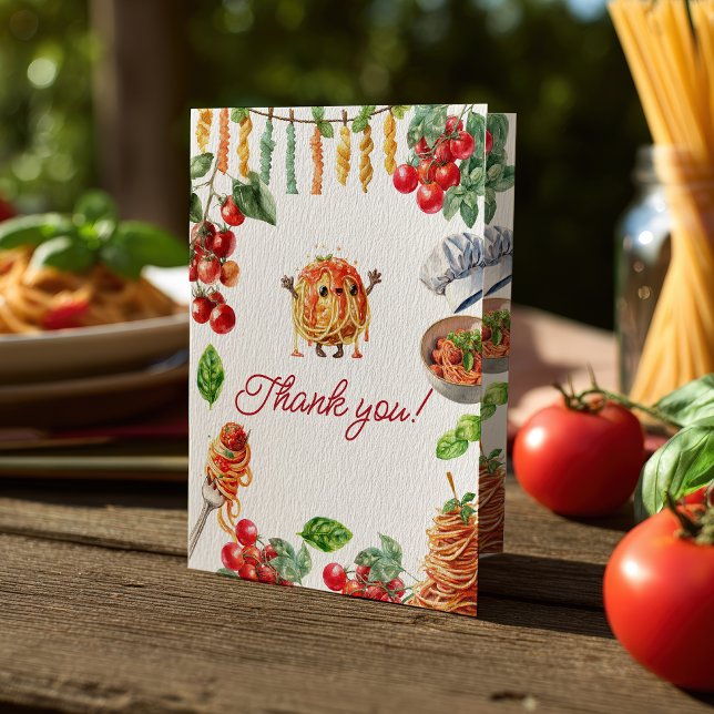 Little Meatball Italian Pasta Baby Shower Thank You Card (Little Meatball Italian Pasta Baby Shower Thank You Card)