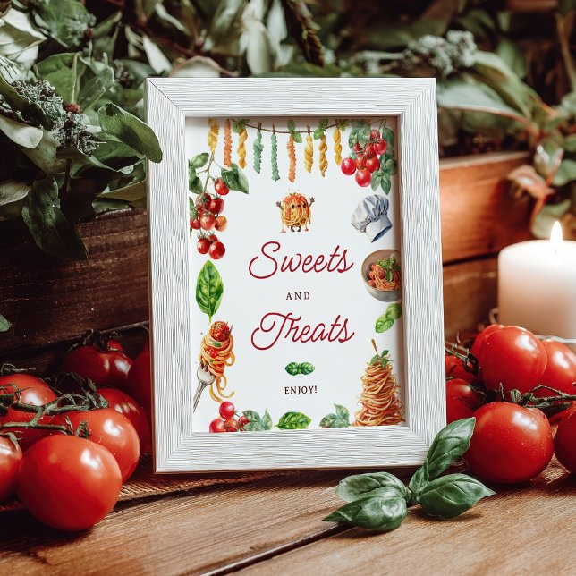 Little Meatball Pasta Baby Shower Sweets Treats Poster (Little Meatball Pasta Baby Shower Sweets Treats Poster)