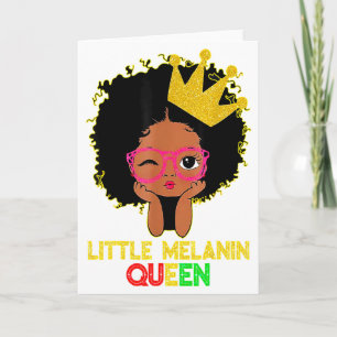 Little Melanin Queen Cute Kids Girls Black History Card