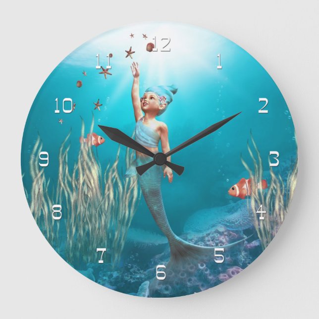 Little Mermaid 1 Wall Clock (Front)