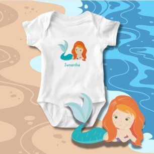 Little mermaid  baby bodysuit