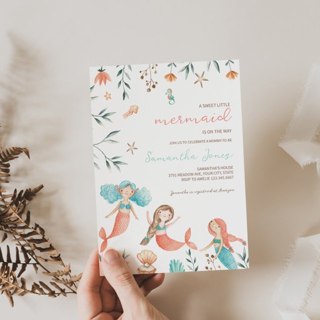 Little Mermaid Baby Shower Invitation (Creator Uploaded)