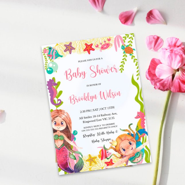 Little Mermaid Baby Shower Invitation (Creator Uploaded)