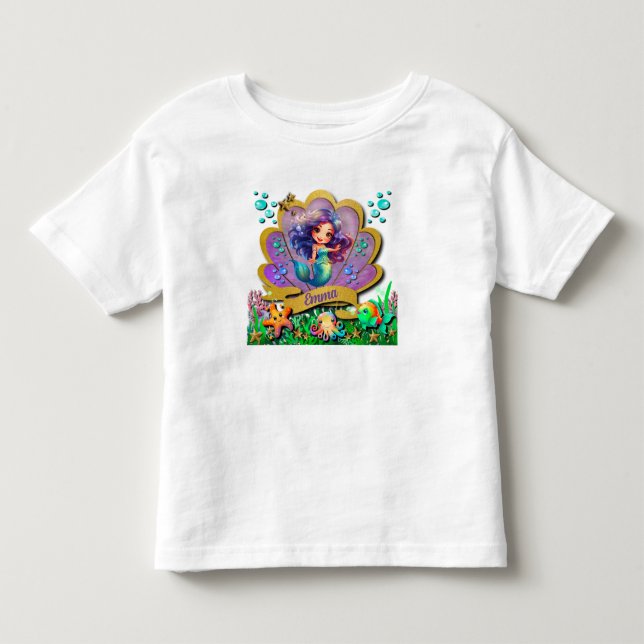 Little Mermaid Birthday Girl Party - Under the Sea Toddler T-Shirt (Front)
