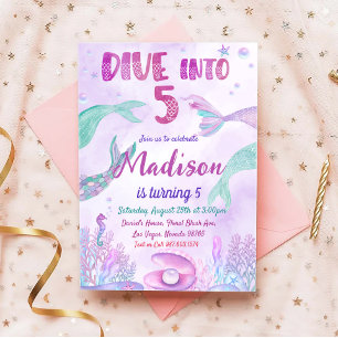 Little Mermaid Birthday Party Under The Sea Party Invitation