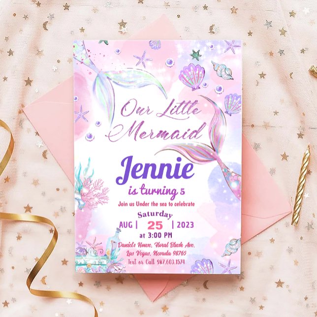 Little Mermaid Birthday Party Under The Sea Party Invitation (Creator Uploaded)