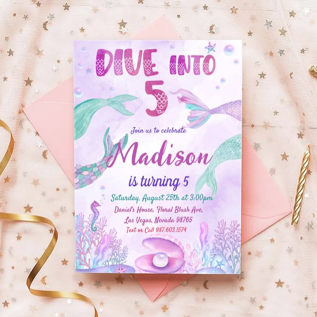 Little Mermaid Birthday Party Under The Sea Party Invitation (Creator Uploaded)