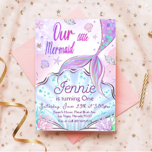 Little Mermaid Birthday Under The Sea Party  Invitation