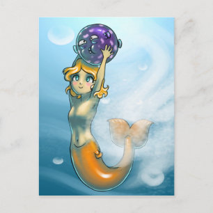 Little Mermaid & blowfish Postcard