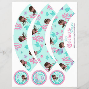 Little Mermaid Cupcake Wrappers AA6B