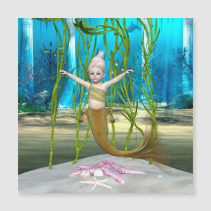 Little Mermaid Cute Fantasy Girl, Blue Ocean