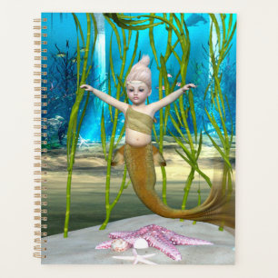 Little Mermaid Cute Fantasy Girl, Blue Ocean Planner