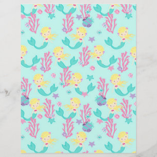 Little Mermaid Dual-sided Scrapbook Paper Blonde 1