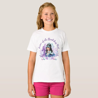 Little Mermaid First Birthday Girl Teal Purple T-Shirt