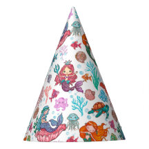 little mermaid, girl, child Custom Party Hat