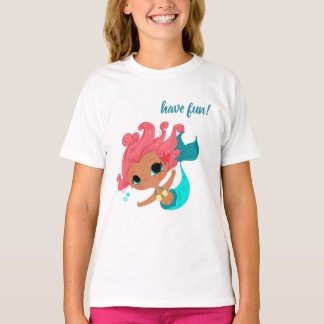 little mermaid having fun, t-shirt for girls
