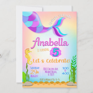 Little Mermaid invitation, Mermaid invitation, Invitation