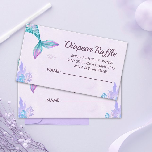 Little Mermaid is on her way, Girl Baby Shower Enclosure Card (Creator Uploaded)