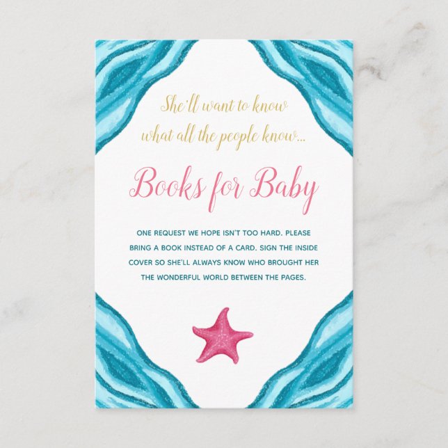 Little Mermaid Nautical Books For Baby Enclosure Card (Front)