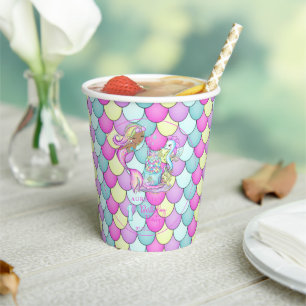 Little Mermaid of Colour - Girl 1st Birthday Party Paper Cups