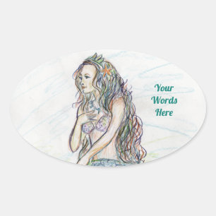 Little Mermaid on Rock Art Custom Decal Stickers