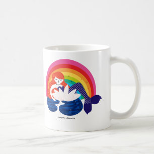 Little Mermaid resting in a Flower. Coffee Mug