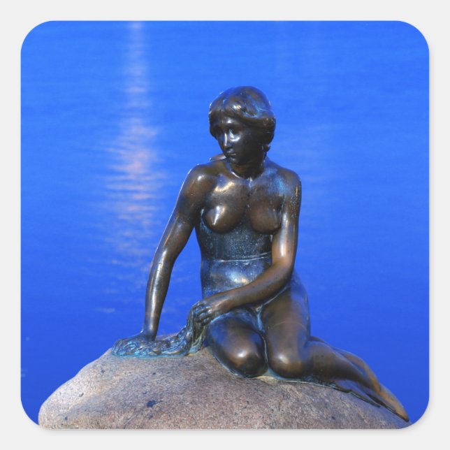 Little mermaid statue, Copenhagen, Denmark Square Sticker (Front)