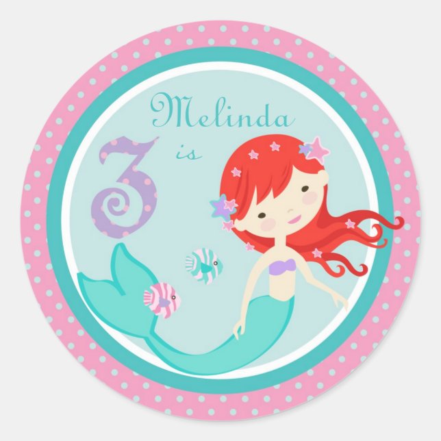 Little Mermaid Sticker Auburn 3 (Front)
