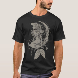 Little Mermaid Tattoo Style Portrait  T-Shirt