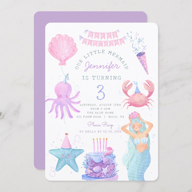 Little Mermaid Under sea Magic Birthday Invitation (Creator Uploaded)