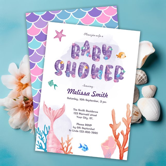 Little Mermaid Under The Sea Baby Shower  Invitation (Creator Uploaded)