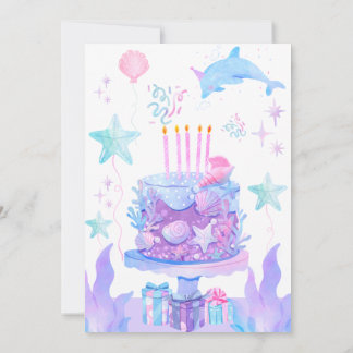 little Mermaid Under the Sea Birthday Invitation