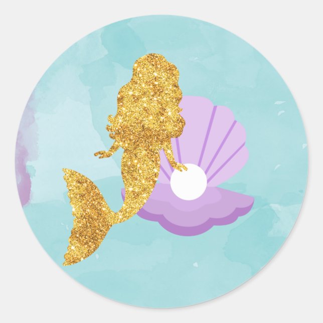 Little Mermaid Under the Sea Party Favour Stickers (Front)