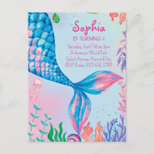 Little Mermaid Underwater Birthday Invitation