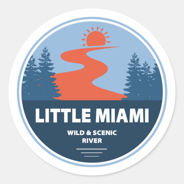 Little Miami Wild And Scenic River Classic Round Sticker (Front)