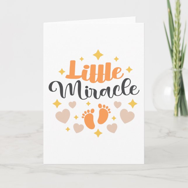 Little Miracle Baby Footprints Card (Front)