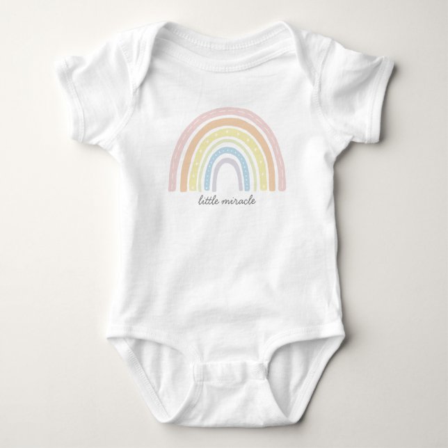 Little Miracle, Boho Rainbow Baby Bodysuit (Front)